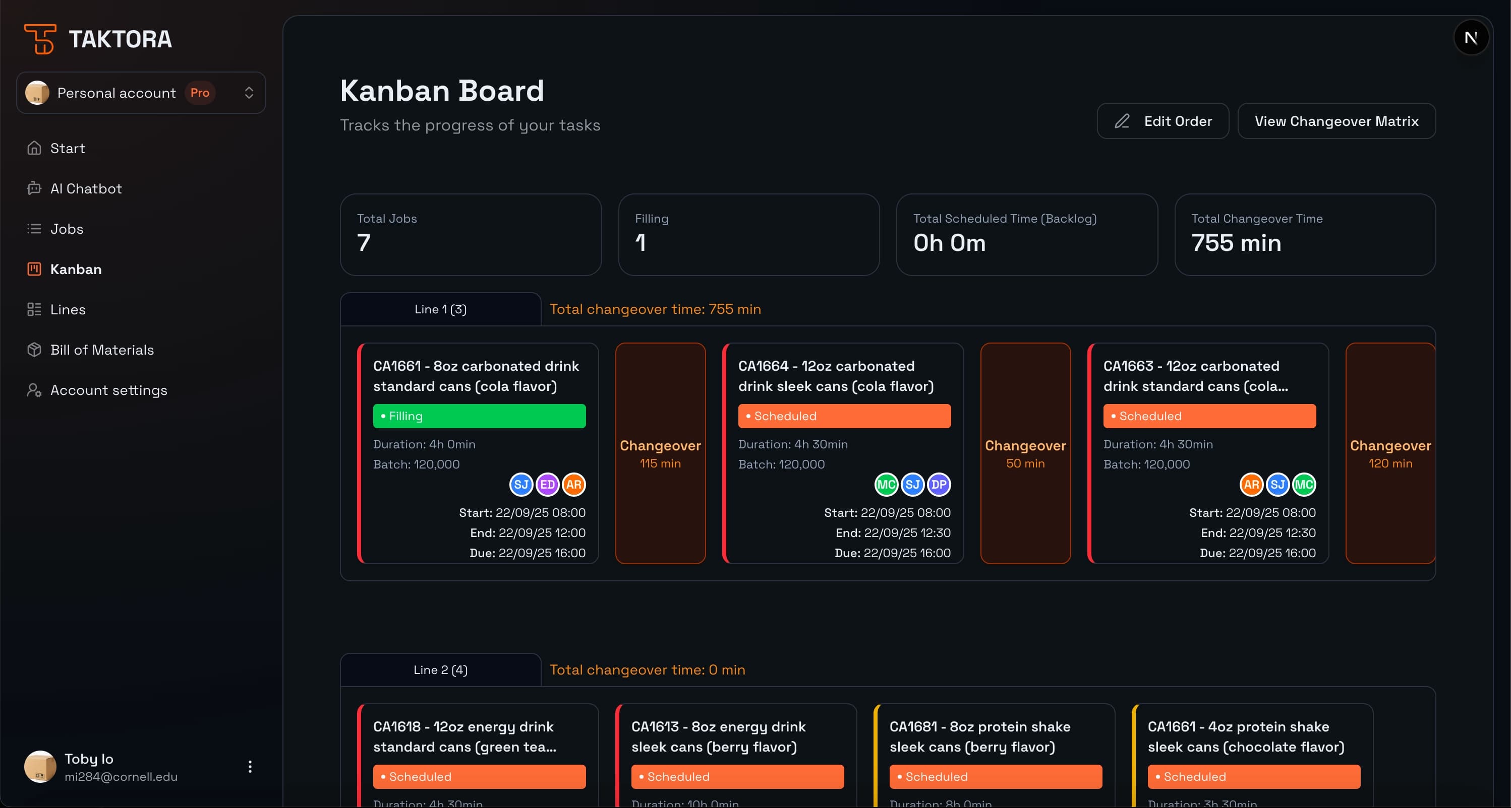 TAKTORA - Kanban Board