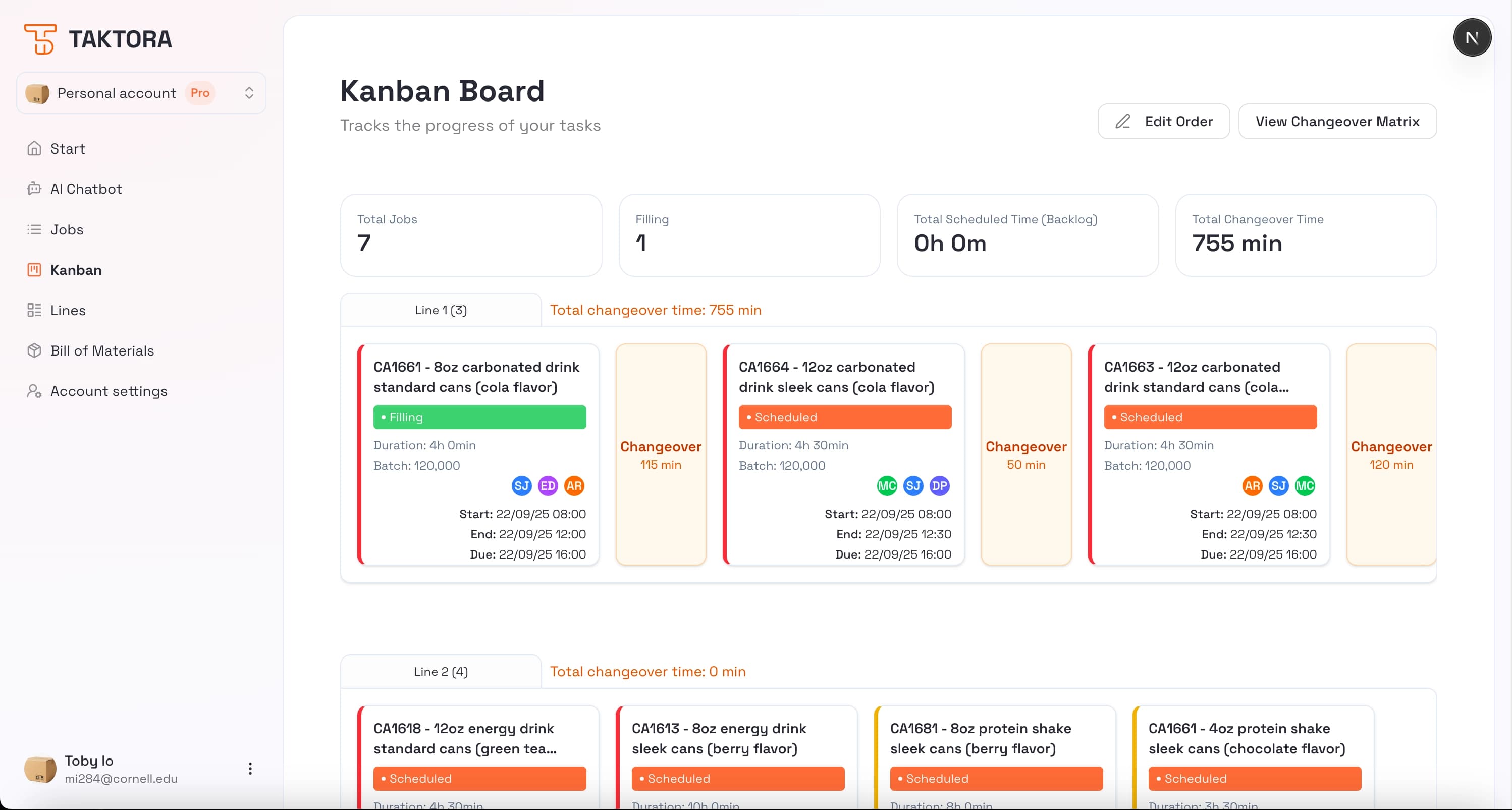 TAKTORA - Kanban Board